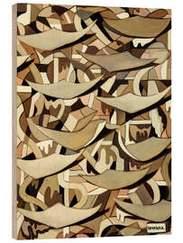 Obraz na drewnie Abstract Composition with Flying Leaves