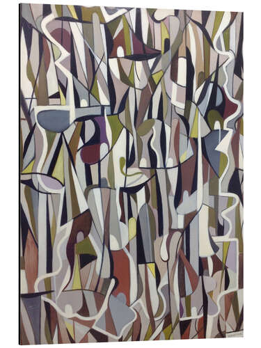 Aluminium print Abstract Composition in Black and Grey, 1956