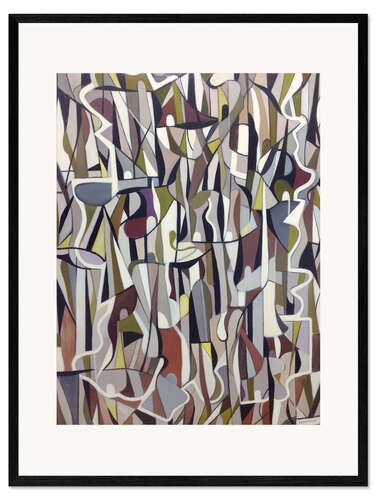 Framed art print Abstract Composition in Black and Grey, 1956