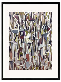 Framed art print Abstract Composition in Black and Grey, 1956