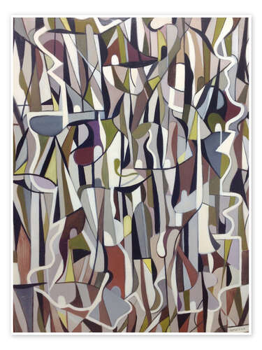 Poster Abstract Composition in Black and Grey, 1956