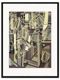 Framed art print Abstract Composition with White Rectangles, 1955