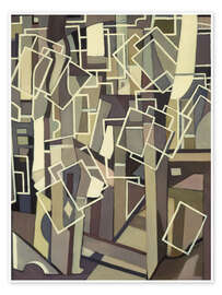 Poster Abstract Composition with White Rectangles, 1955