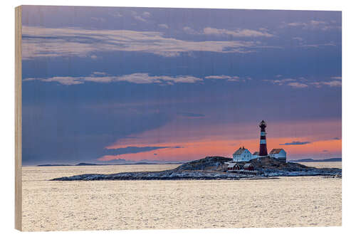 Tableau en bois The Landegode Lighthouse, Norway