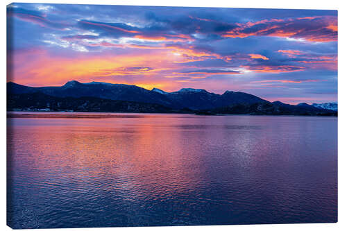 Canvas print Sunrise near Torvik in Norway