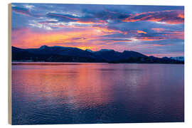 Quadro de madeira Sunrise near Torvik in Norway - Rico Ködder