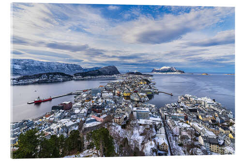 Acrylic print View from mountain Aksla to the city of Ålesund, Norway