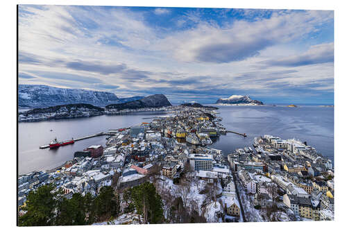 Cuadro de aluminio View from mountain Aksla to the city of Ålesund, Norway