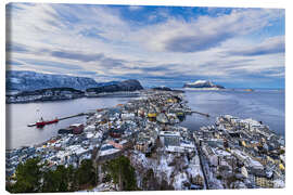Canvas-taulu View from mountain Aksla to the city of Ålesund, Norway - Rico Ködder
