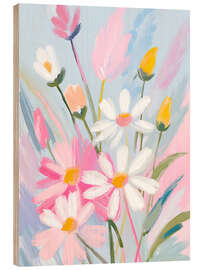 Wood print Wildflowers