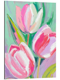 Print på aluminium Three tulips