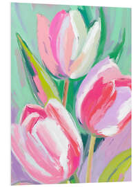Foam board print Three tulips