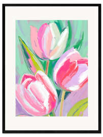 Ingelijste kunstdruk Three tulips