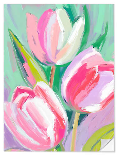 Självhäftande poster Three tulips