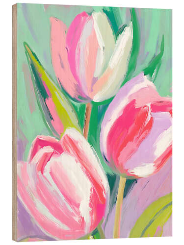 Holzbild Drei Tulpen
