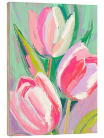 Holzbild Drei Tulpen