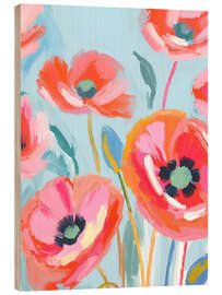 Wood print Poppies