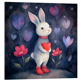 Cuadro de metacrilato Cute bunny with heart - nobelart