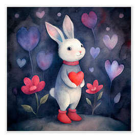 Obraz Cute bunny with heart - nobelart