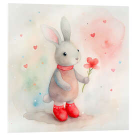 Cuadro de metacrilato Cute Bunny with Flower - nobelart