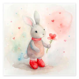 Obraz Cute Bunny with Flower - nobelart