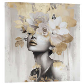 Tableau en verre acrylique Gold Leaf Amara - Bella Eve