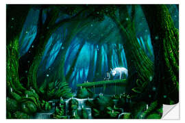 Wandsticker Mononoke-Wald