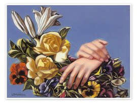 Tavla Hands and Flowers, 1949 - Tamara de Lempicka