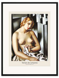 Gerahmter Kunstdruck Akt mit Gebäuden, 1930