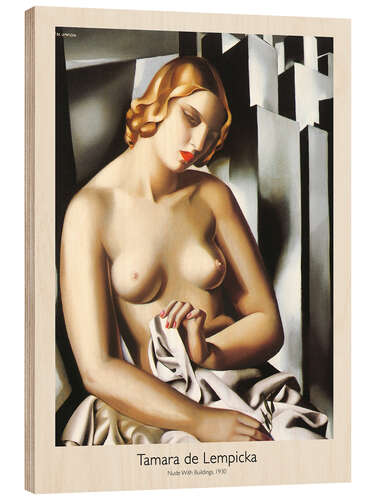 Tableau en bois Nude With Buildings, 1930