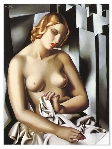 Självhäftande poster Nude With Buildings