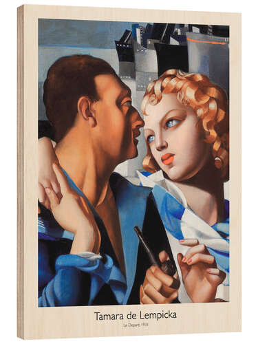 Tableau en bois Le Depart, 1931