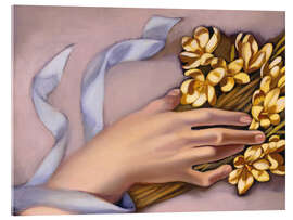 Acrylic print Hand holding a spray of flowers, 1949 - Tamara de Lempicka