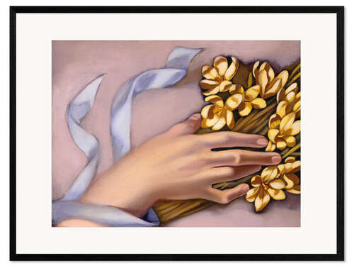 Framed art print Hand holding a spray of flowers, 1949