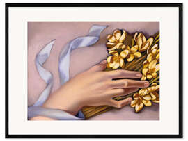 Framed art print Hand holding a spray of flowers, 1949 - Tamara de Lempicka