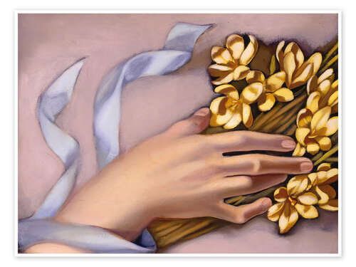 Póster Hand holding a spray of flowers, 1949