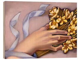 Quadro de madeira Hand holding a spray of flowers, 1949 - Tamara de Lempicka