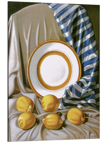 Obraz na aluminium Still Life with Lemons and Plate