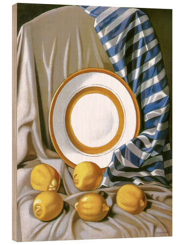 Quadro de madeira Still Life with Lemons and Plate