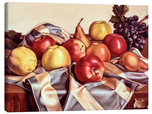 Canvas print Still Lifes of Fruit and Silk Drape, 1949