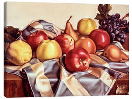 Lienzo Still Lifes of Fruit and Silk Drape, 1949
