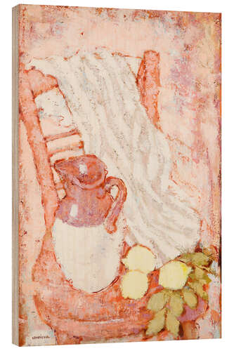 Cuadro de madera Jug and Lemons on a Chair