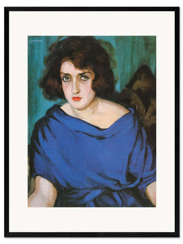 Framed art print Portrait of a Young Lady in a Blue Dress, 1922