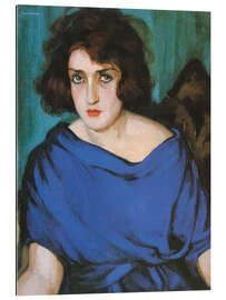 Gallery Print Porträt einer jungen Dame im blauen Kleid, 1922