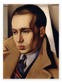 Wandbild Porträt eines Mannes mit einem umgedrehten Kragen, 1931 - Tamara de Lempicka