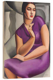 Tableau en bois Portrait of the Duchess of Valmy, 1924 - Tamara de Lempicka