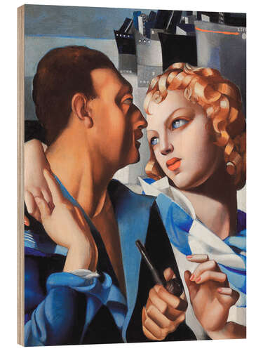 Tableau en bois Idylle ou Le Départ, 1931