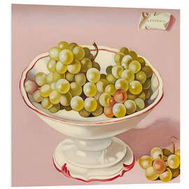 Hartschaumbild Schale mit Trauben, 1949