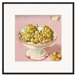 Gerahmter Kunstdruck Schale mit Trauben, 1949