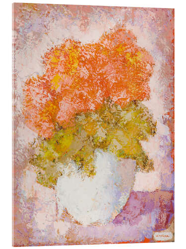 Akryylilasitaulu Orange Flowers in a vase, 1961